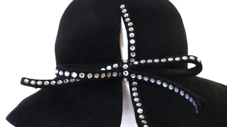 1980s Amen Wardy Rhinestone Bow Hat