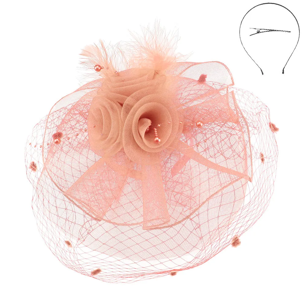 3 Flower Mesh Fascinator