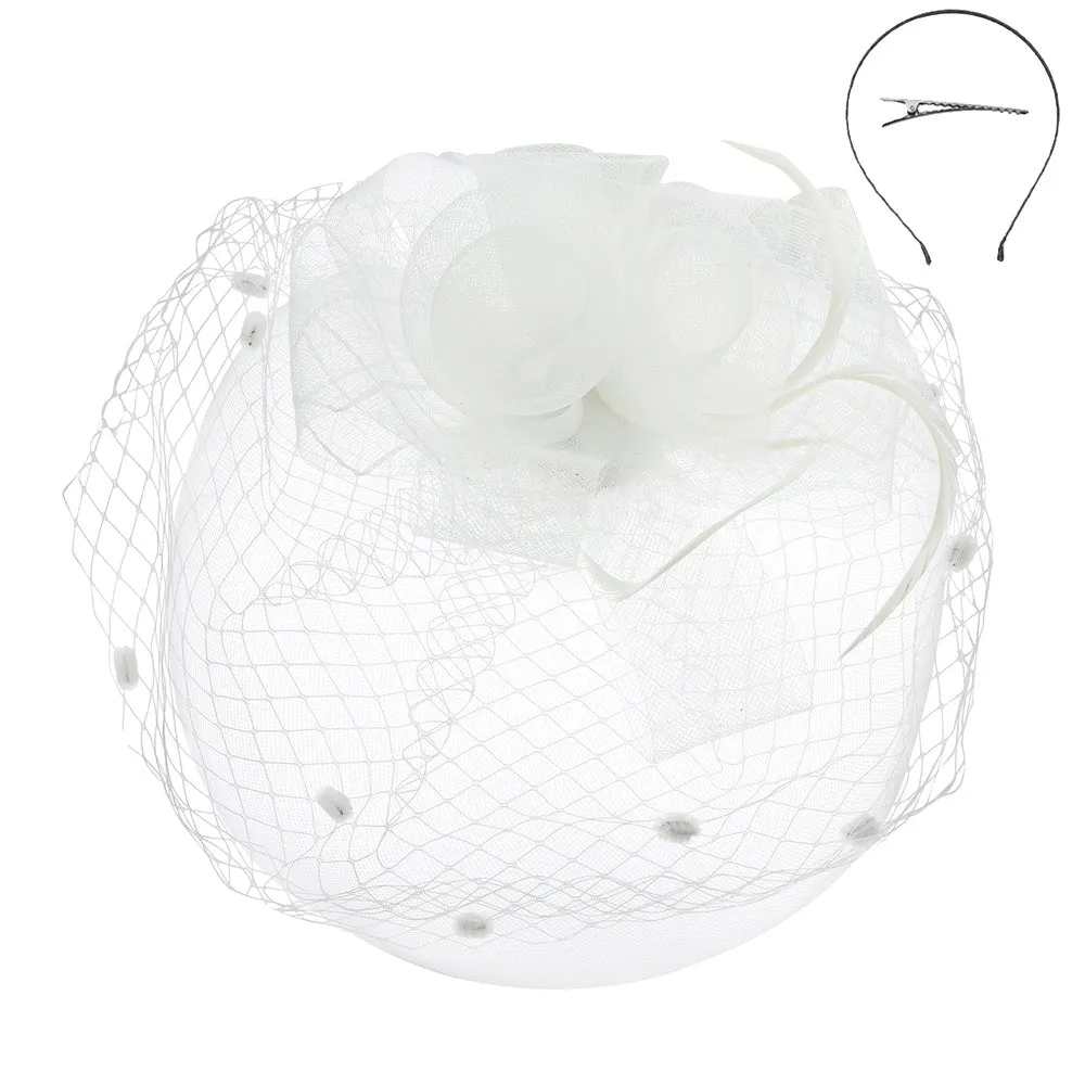 3 Flower Mesh Fascinator