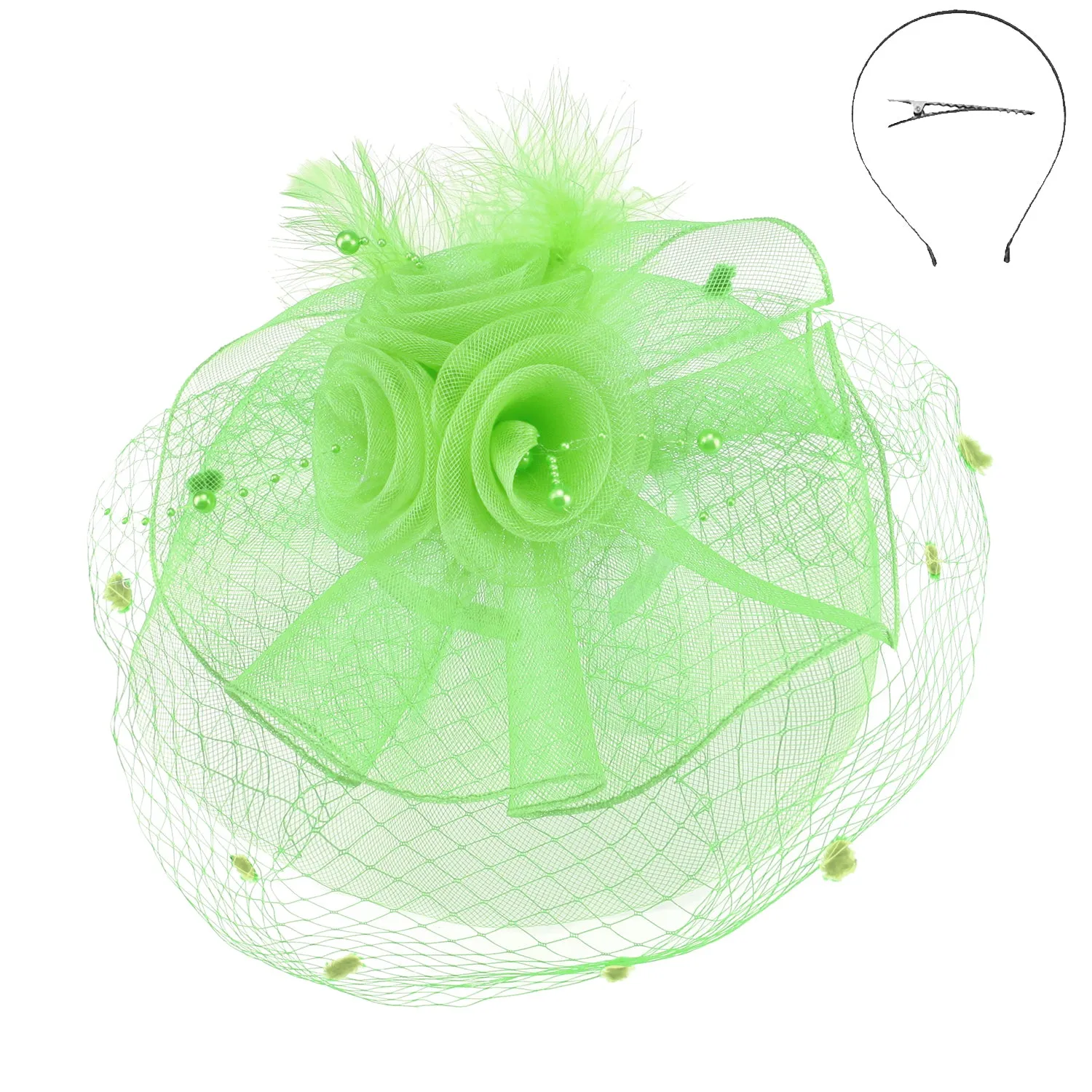 3 Flower Mesh Fascinator