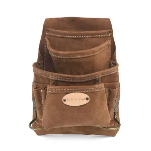 88923 - 10 Pocket Carpenter's Nail and Tool Pouch in Heavy Duty Suede Leather