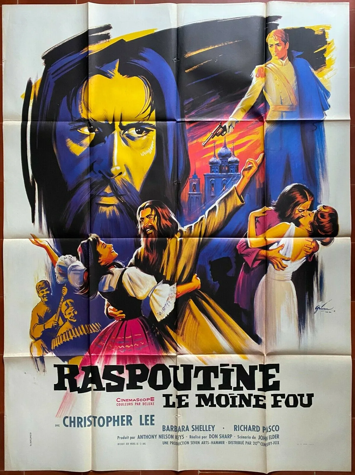 Affiche RASPOUTINE LE MOINE FOU Hammer CHRISTOPHER LEE Don Sharp 120x160cm