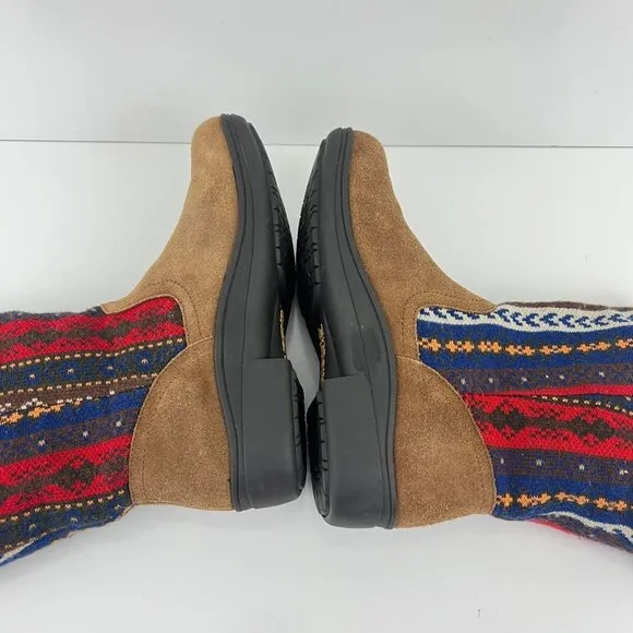 Alegria Nanook Cozy Choco Boots Brown Suede Leather Tribal Faux Fur 38 8