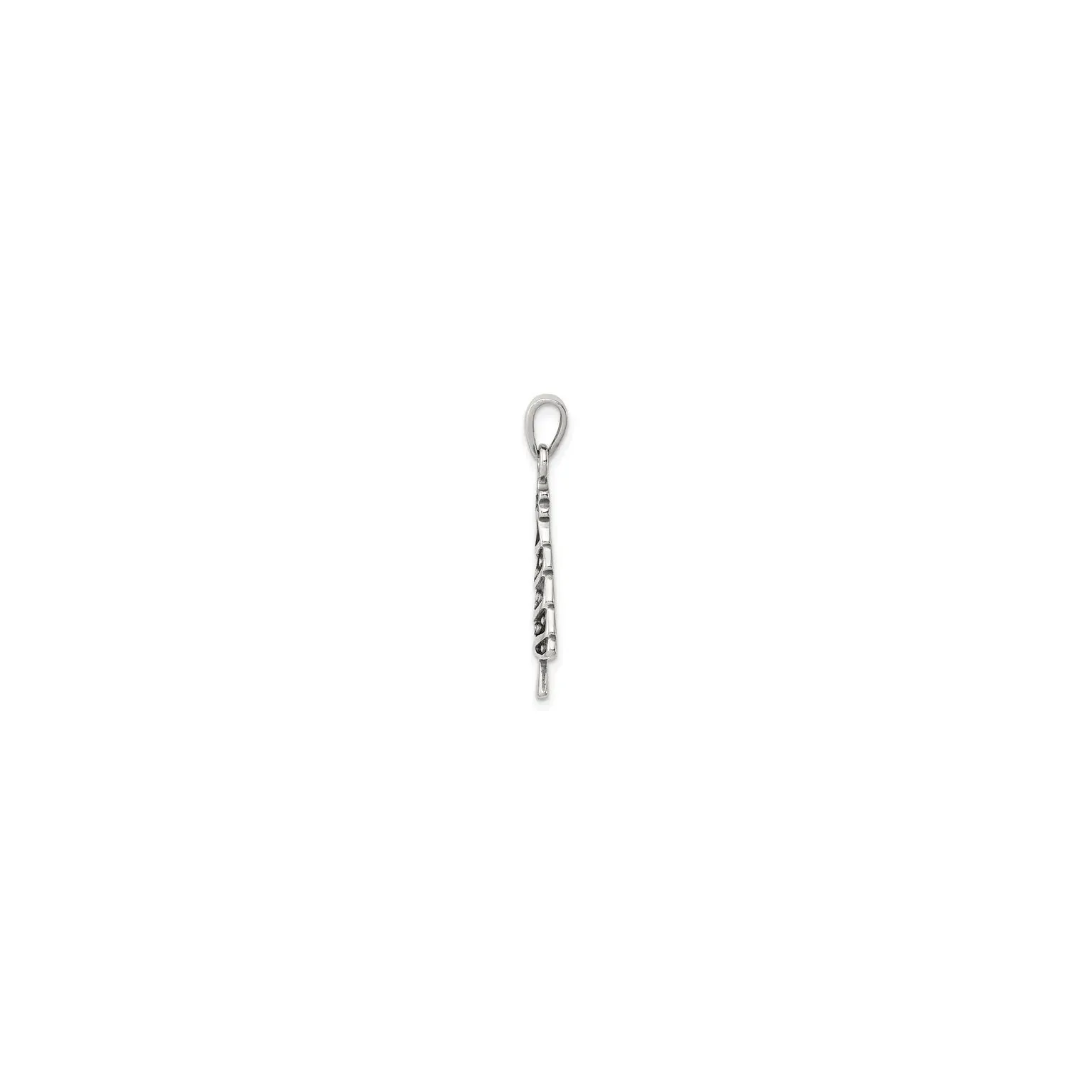 Antique-Finish Christmas Tree Pendant (Silver)