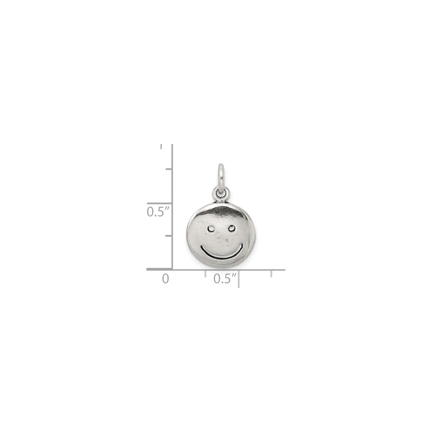 Antique Smiley Face Pendant (Silver)