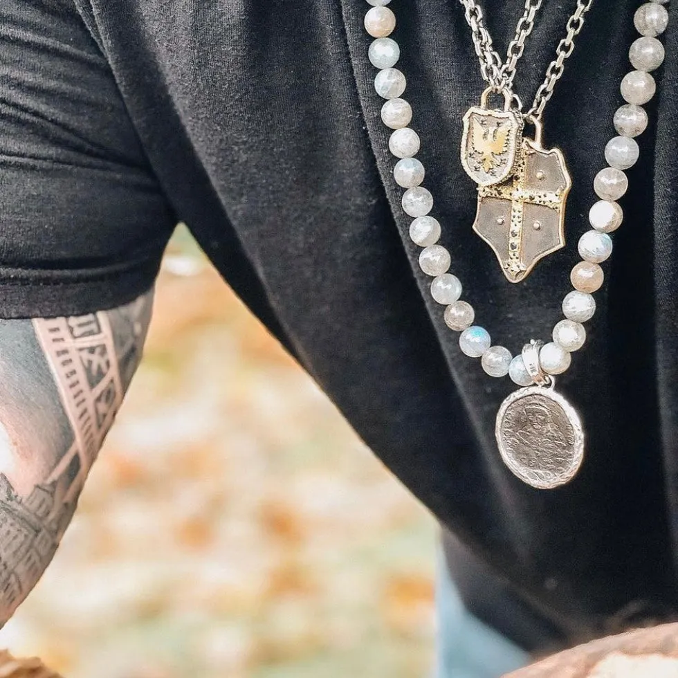 Beaded Monk Medallion Necklace