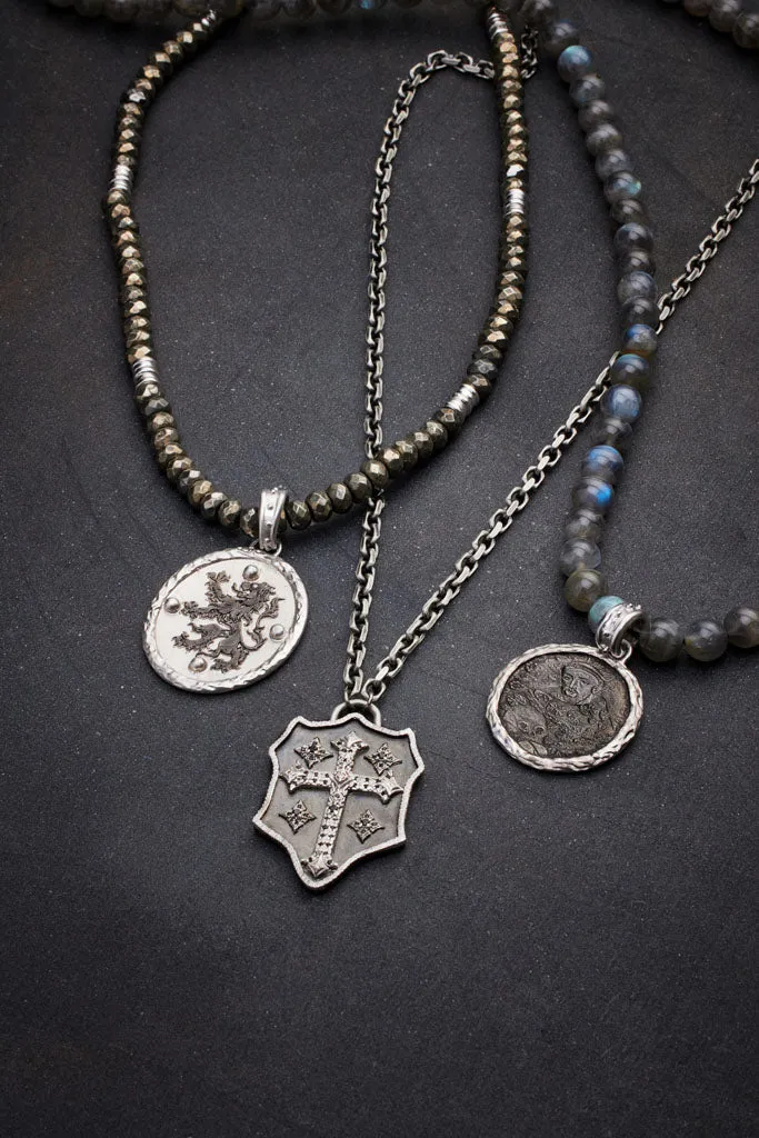 Beaded Monk Medallion Necklace