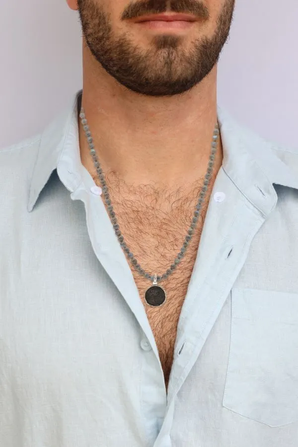 Beaded Monk Medallion Necklace