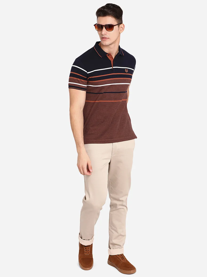 Beige Solid Uno Fit Casual Trouser | JadeBlue