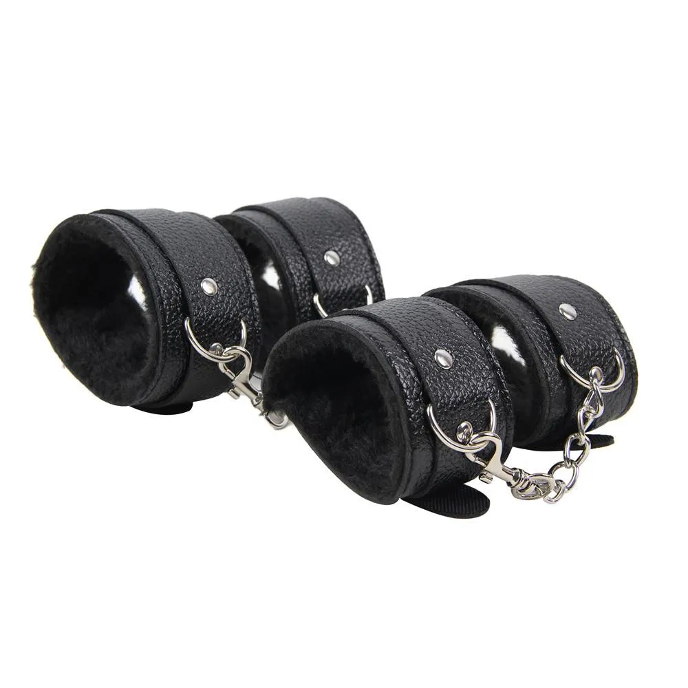 Black Leather Bondage Adult Sexy Toys BDSM