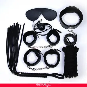 Black Leather Bondage Adult Sexy Toys BDSM