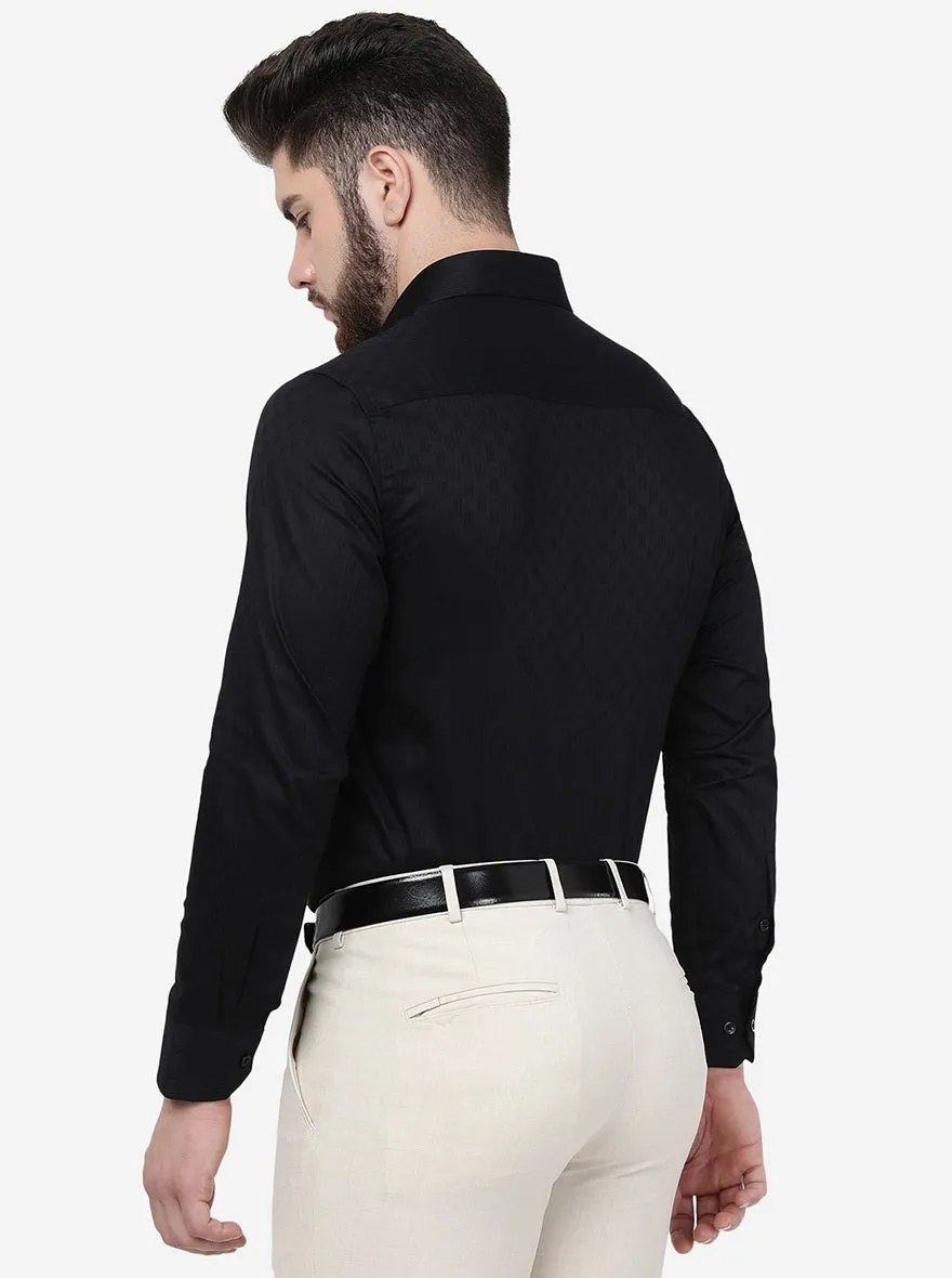 Black Solid Slim Fit Formal Shirt | Greenfibre