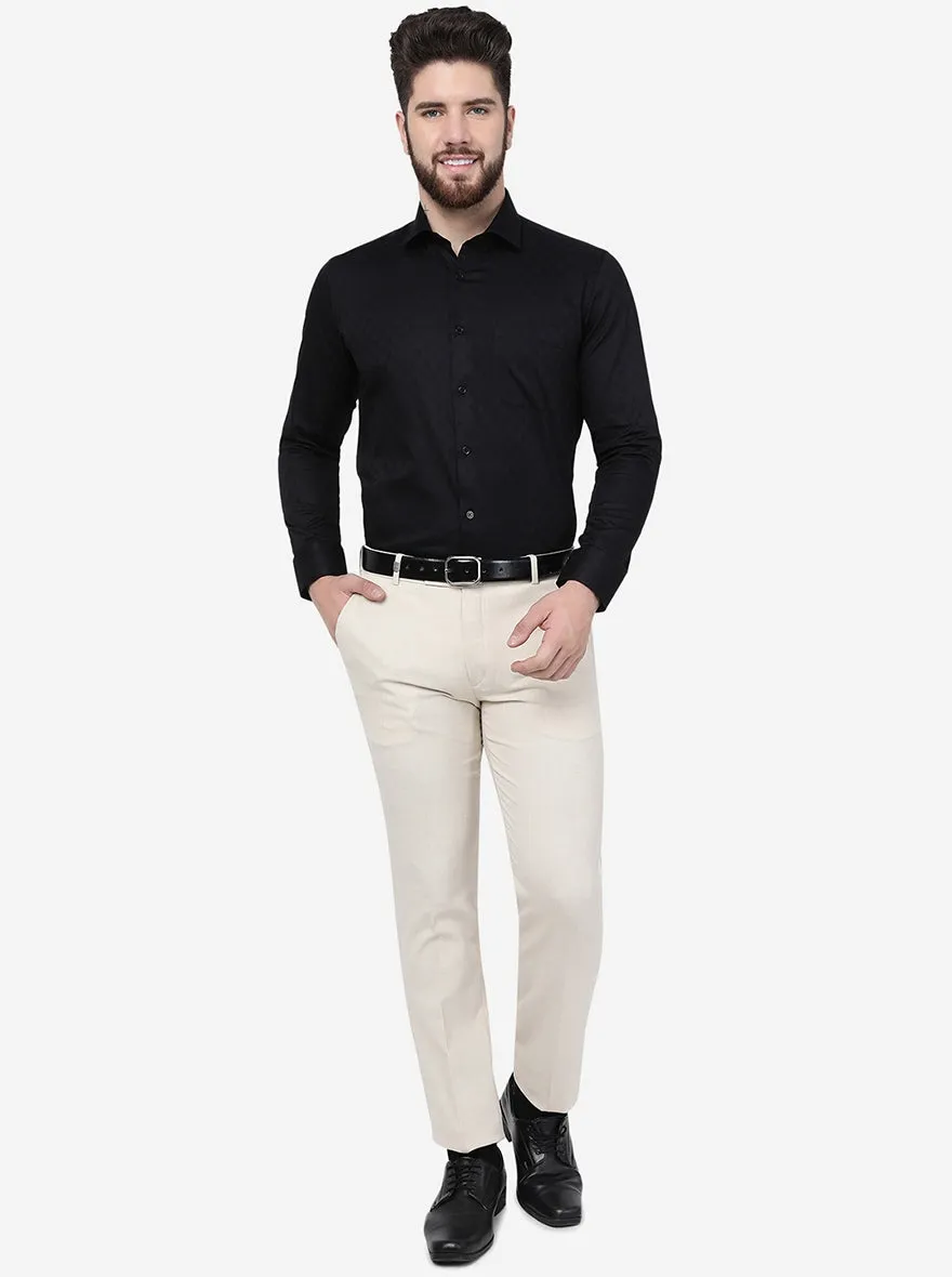 Black Solid Slim Fit Formal Shirt | Greenfibre