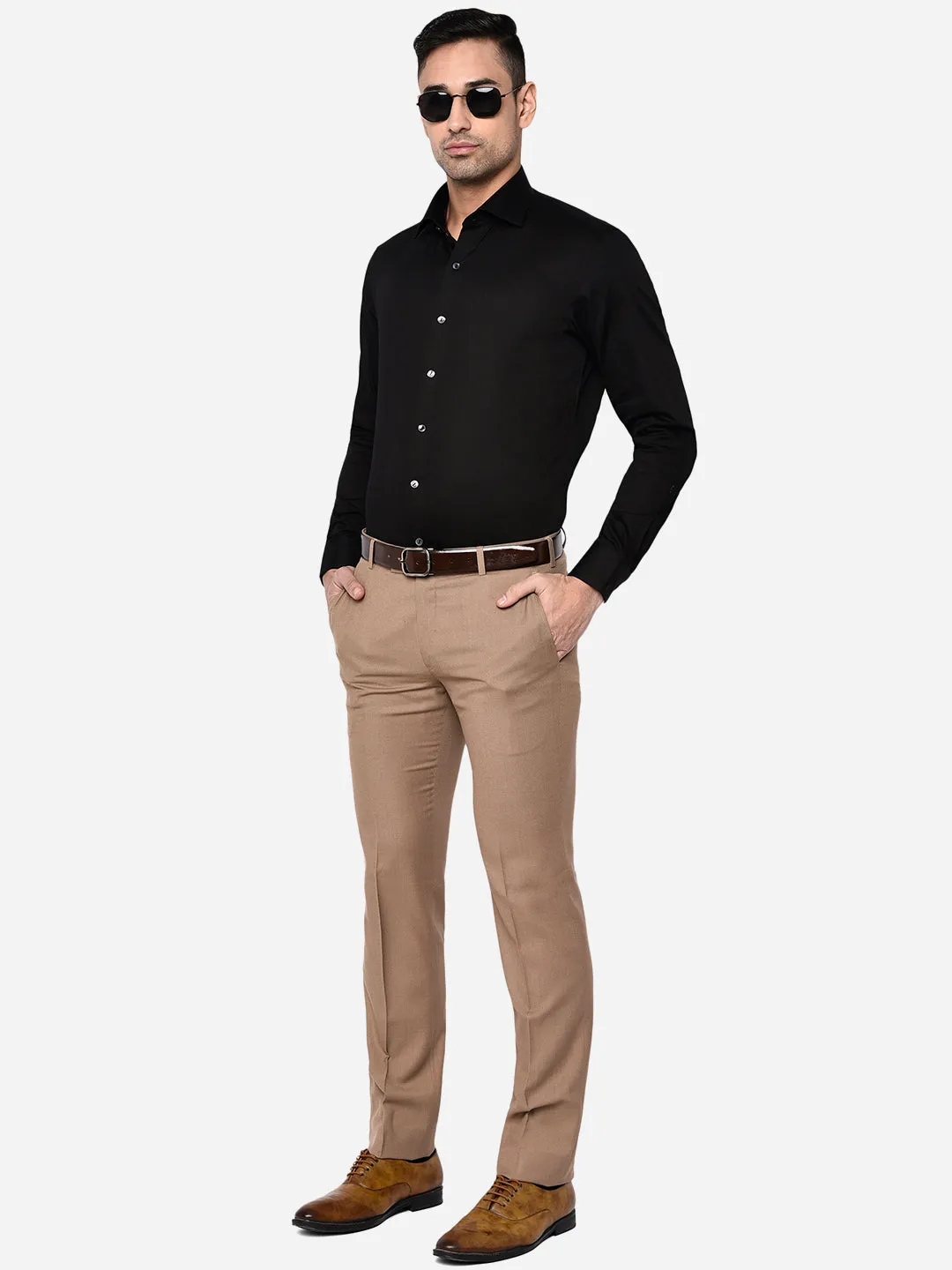 Black Solid Slim Fit Party Wear Shirt | Wyre