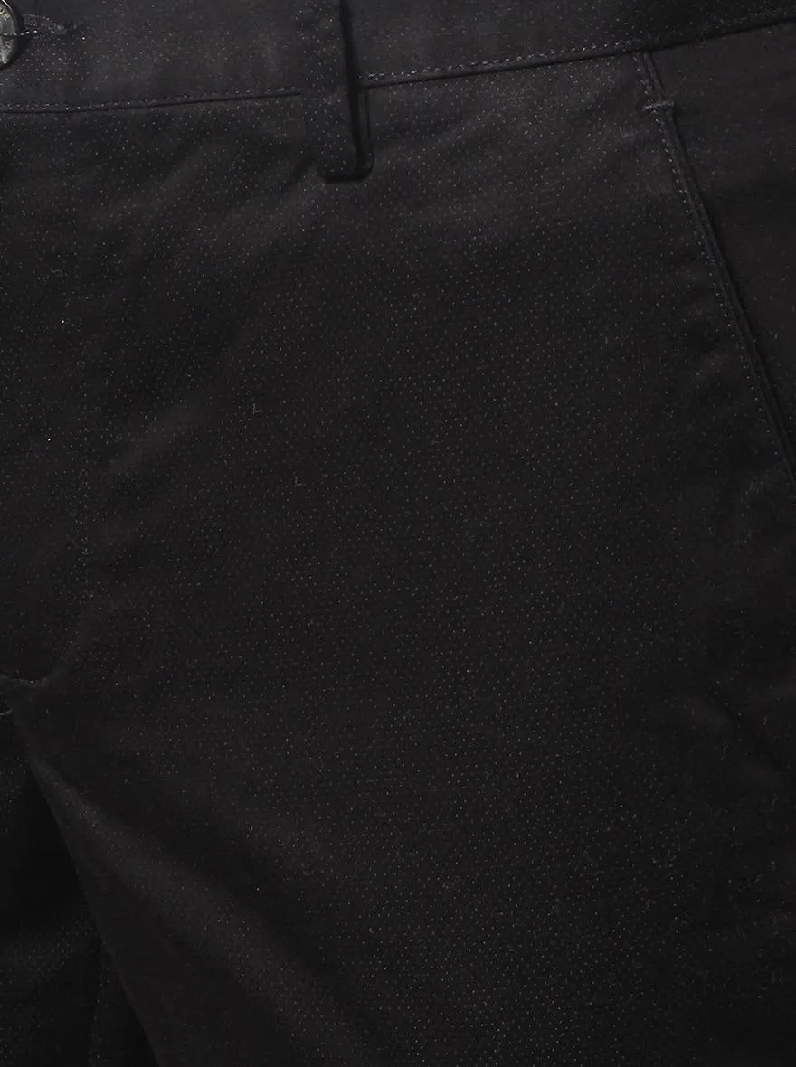 Black Solid Uno Fit Casual Trouser | JadeBlue