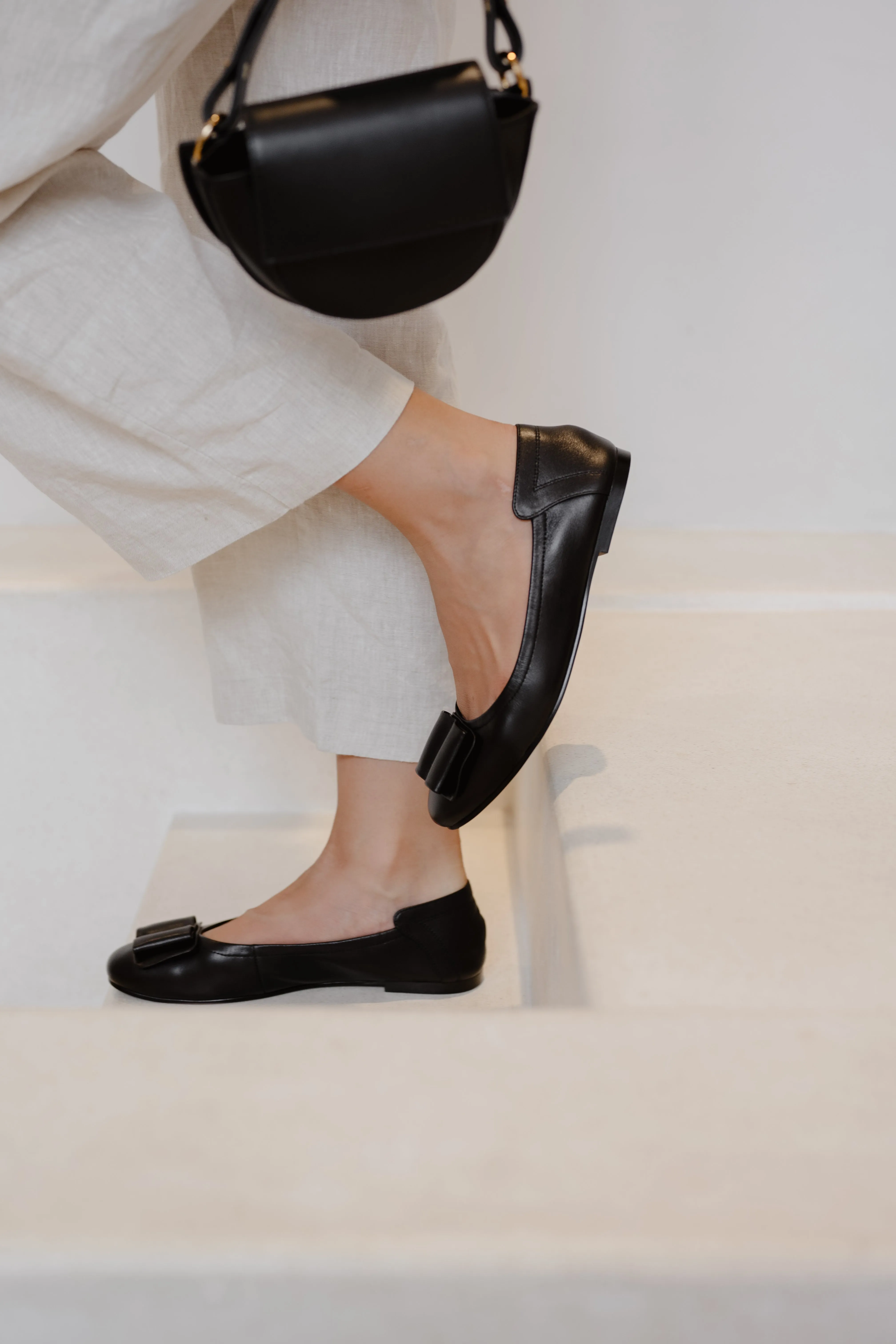 Blair Ballerina Leather Flats - Black (Women)