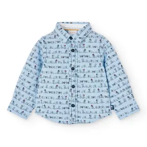 Boboli Puppy Print Oxford Shirt