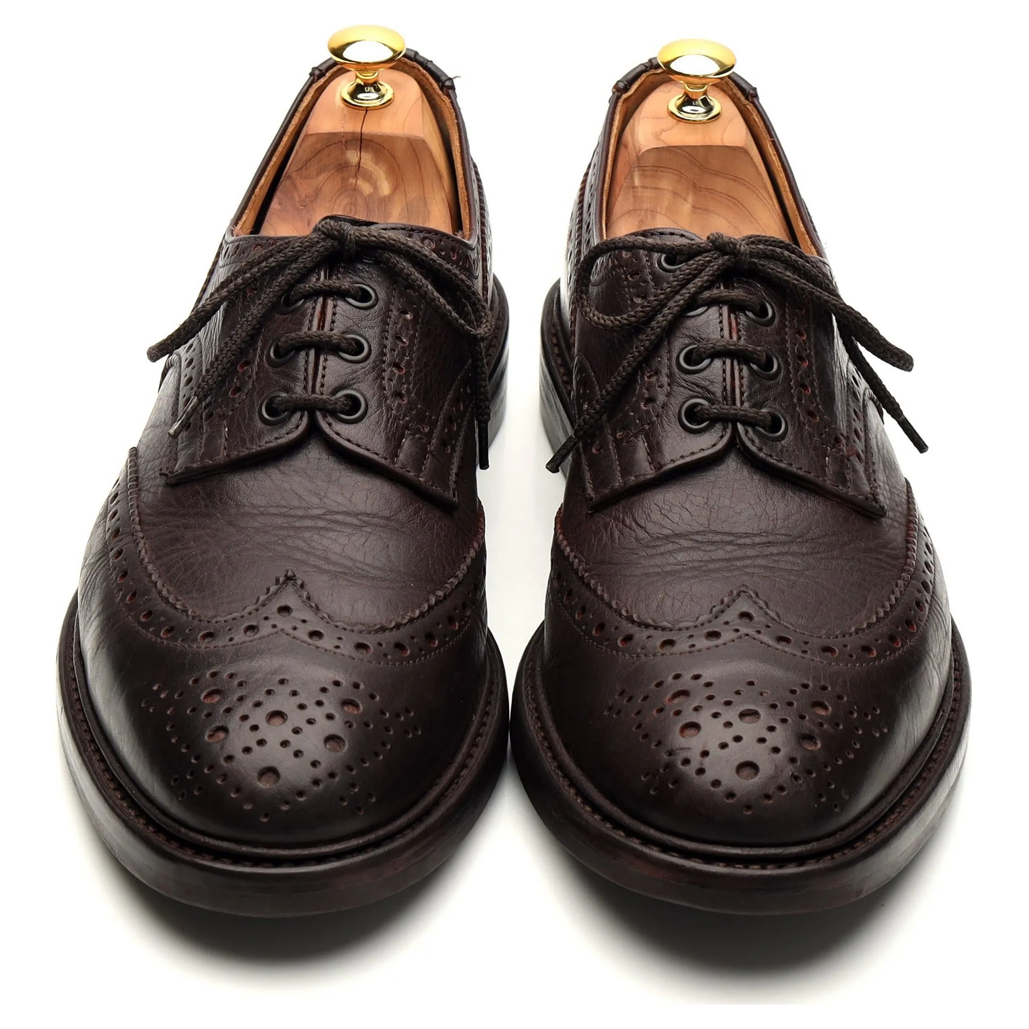 'Bourton' Dark Brown Kudu Leather Derby Brogues UK 11