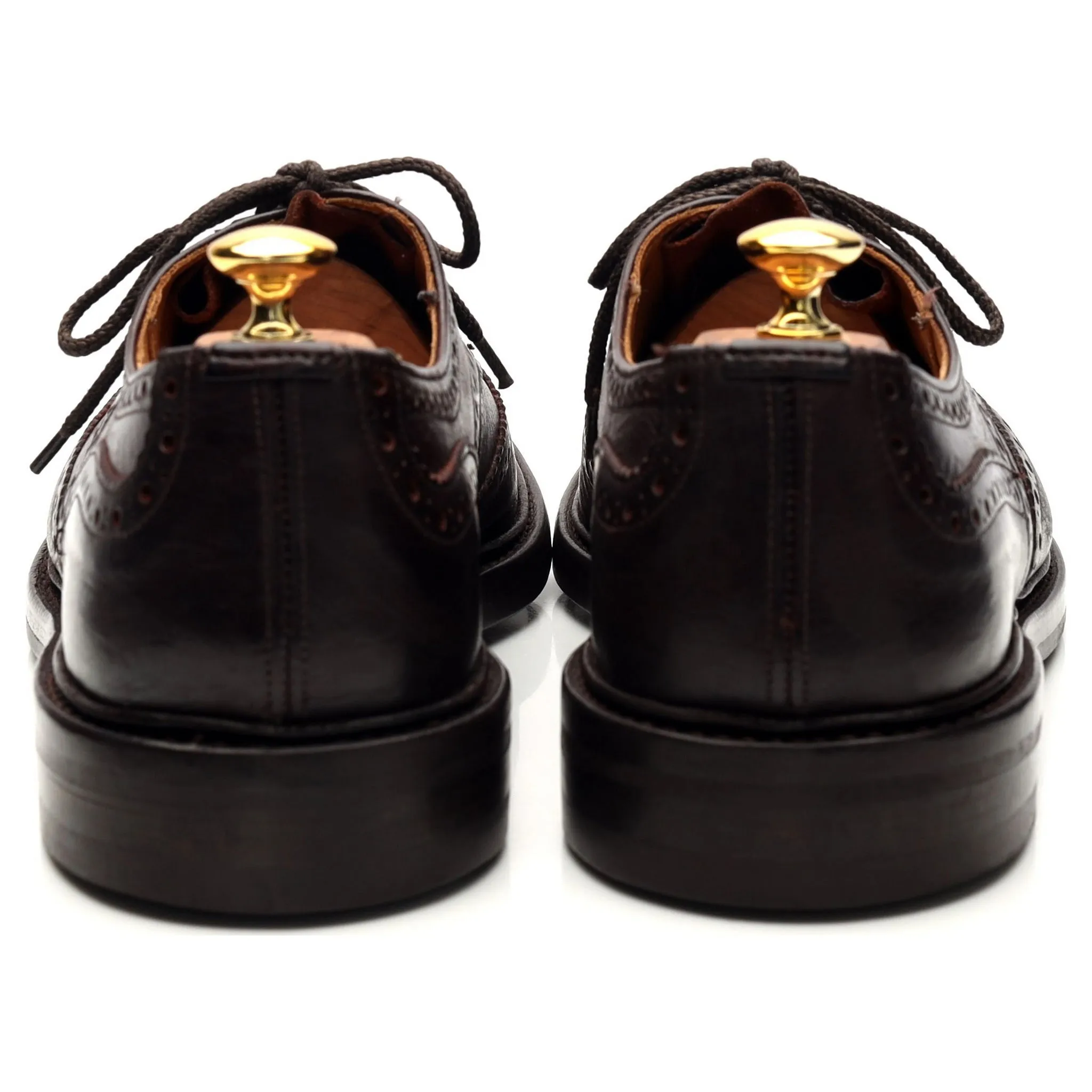 'Bourton' Dark Brown Kudu Leather Derby Brogues UK 11