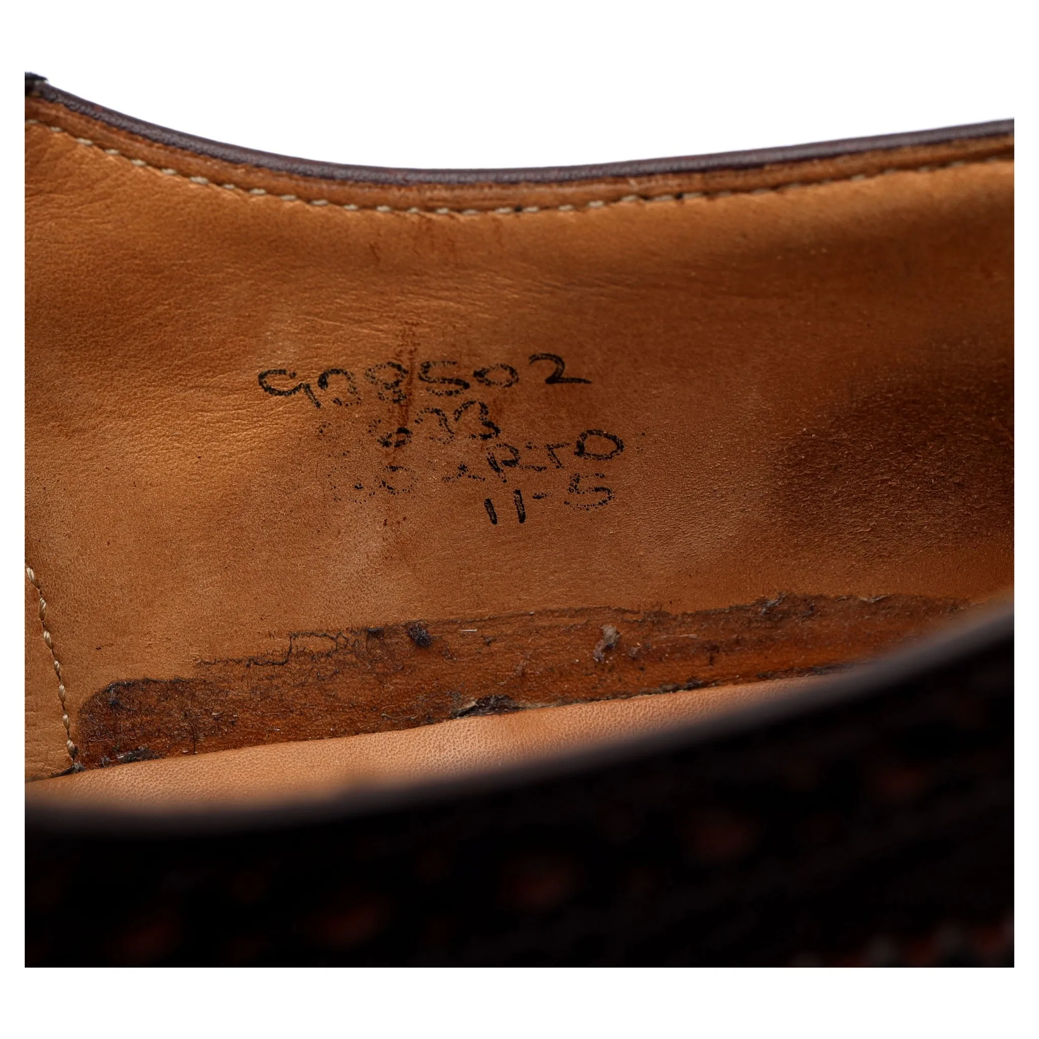 'Bourton' Dark Brown Kudu Leather Derby Brogues UK 11
