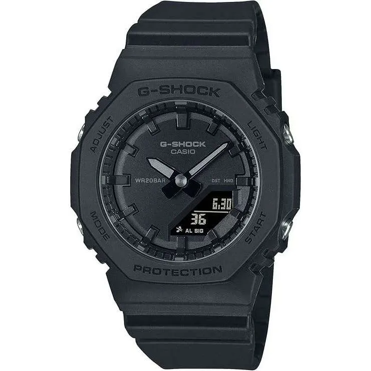 CASIO G-SHOCK ANALOG DIGITAL DIAL ALL BLACK LADIES WATCH GMA-P2100BB-1AJF