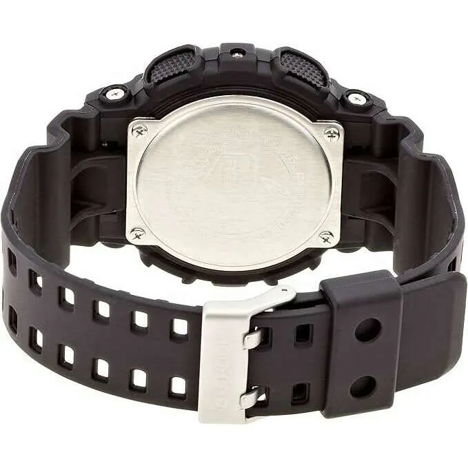 CASIO G-SHOCK ANALOG DIGITAL DIAL RUBBER STRAP ALL BLACK MEN WATCH GA-100-1A1JF