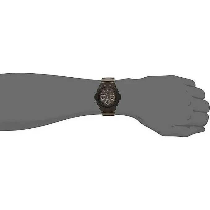 CASIO G-SHOCK DAY-DATE ALL BLACK ANALOG DIGITAL MEN WATCH AW-591BB-1AJF