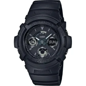 CASIO G-SHOCK DAY-DATE ALL BLACK ANALOG DIGITAL MEN WATCH AW-591BB-1AJF
