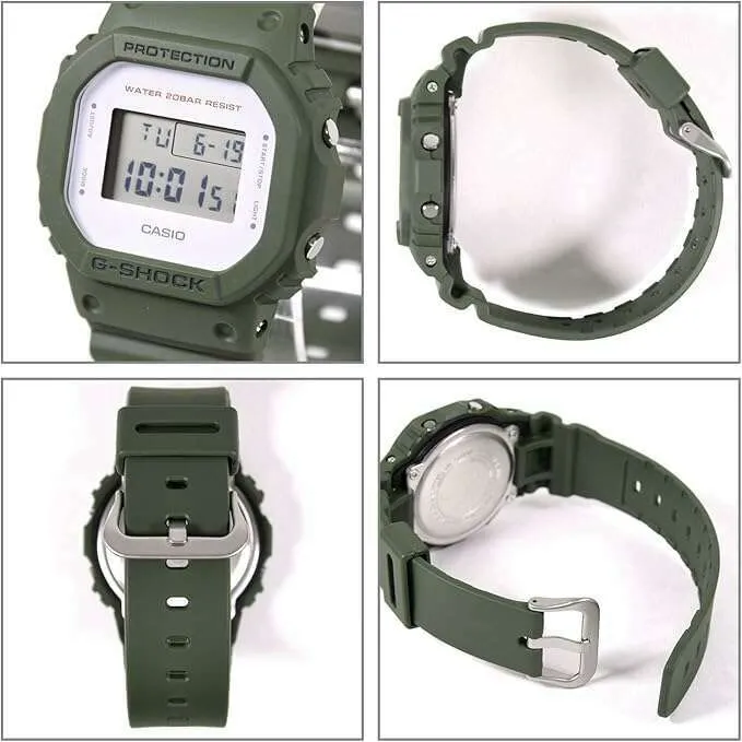 CASIO G-SHOCK DIGITAL DIAL DAY-DATE GREEN RESIN STRAP MEN WATCH DW-5600M-3JF