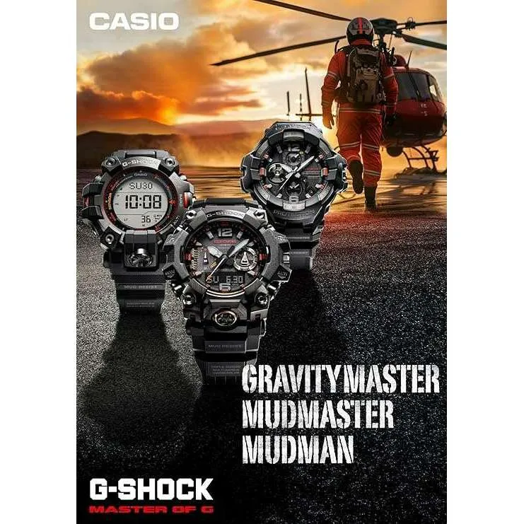 CASIO G-SHOCK MASTER OF G SERIES MUDMAN DIGITAL BLACK & ORANGE MEN WATCH GW-9500MEC-1JF