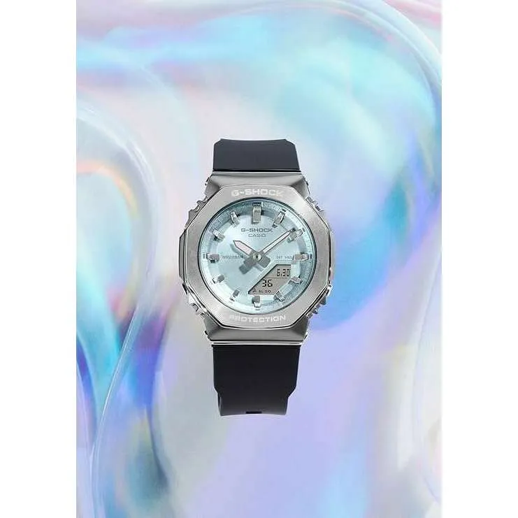 CASIO G-SHOCK METAL COVERED ANALOG DIGITAL BLACK & BLUE LADIES WATCH GM-S2110-2AJF