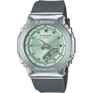 CASIO G-SHOCK METAL COVERED ANALOG DIGITAL BLACK & GREEN LADIES WATCH GM-S2110-3AJF