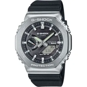 CASIO G-SHOCK METAL COVERED BLUETOOTH SOLAR BLACK RUBBER STRAP MEN WATCH GBM-2100-1AJF