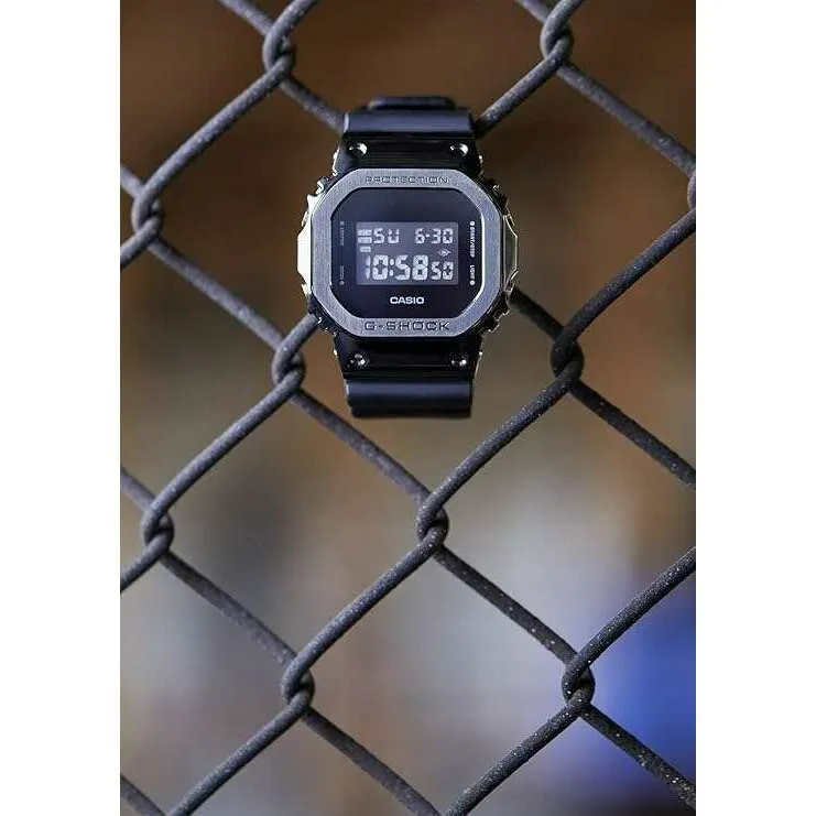 CASIO G-SHOCK METAL COVERED DIGITAL ALL BLACK MEN WATCH GM-5600B-1JF