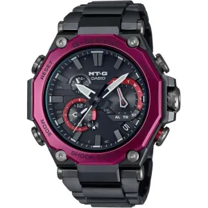 CASIO G-SHOCK MT-G BLUETOOTH RADIO SOLAR DUAL CORE GUARD GREY & RED MEN WATCH MTG-B2000BD-1A4JF