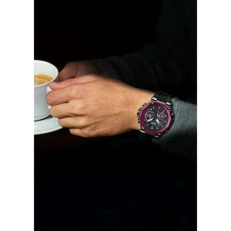 CASIO G-SHOCK MT-G BLUETOOTH RADIO SOLAR DUAL CORE GUARD GREY & RED MEN WATCH MTG-B2000BD-1A4JF