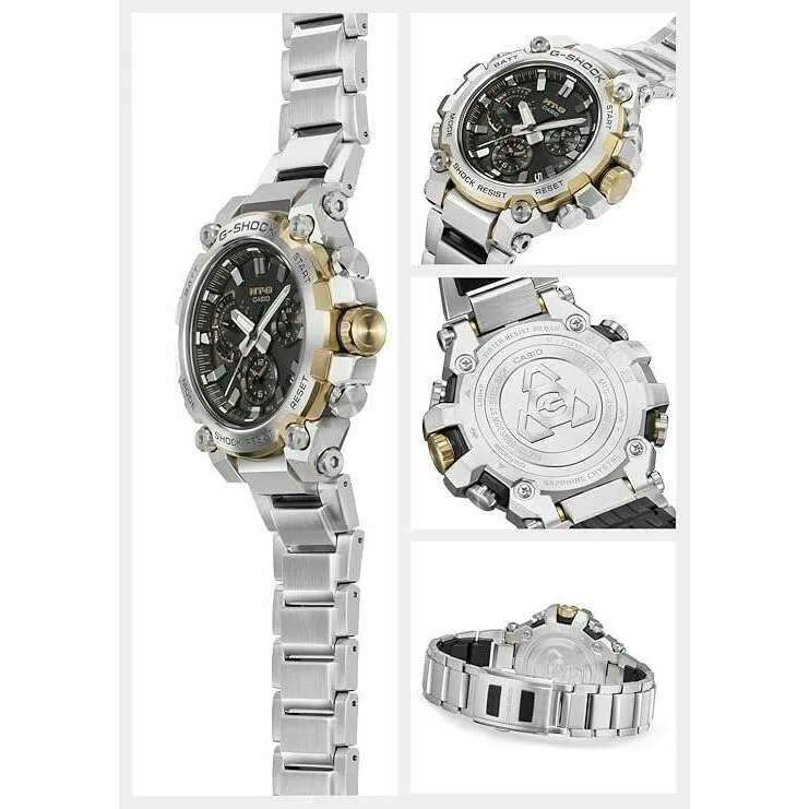CASIO G-SHOCK MT-G BLUETOOTH RADIO SOLAR SILVER & GOLD MEN WATCH MTG-B3000D-1A9JF
