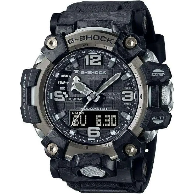 CASIO G-SHOCK MUDMASTER RADIO SOLAR ANALOG DIGITAL BLACK MEN WATCH GWG-2000-1A1JF