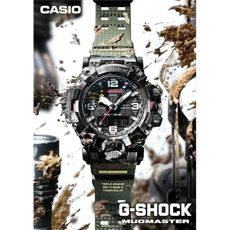 CASIO G-SHOCK MUDMASTER RADIO SOLAR ANALOG DIGITAL OLIVE GREEN MEN WATCH GWG-2000-1A3JF