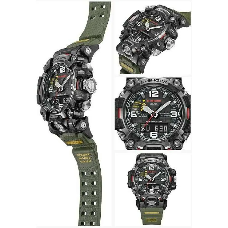 CASIO G-SHOCK MUDMASTER RADIO SOLAR ANALOG DIGITAL OLIVE GREEN MEN WATCH GWG-2000-1A3JF