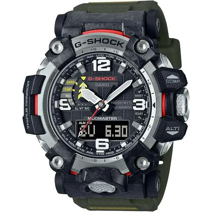 CASIO G-SHOCK MUDMASTER RADIO SOLAR ANALOG DIGITAL OLIVE GREEN MEN WATCH GWG-2000-1A3JF