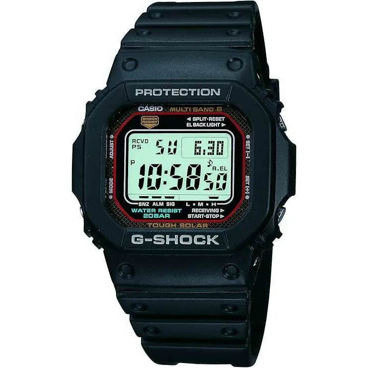 CASIO G-SHOCK RADIO SOLAR EL BACKLIGHT DAY-DATE DIGITAL DIAL BLACK MEN WATCH GW-M5610-1JF
