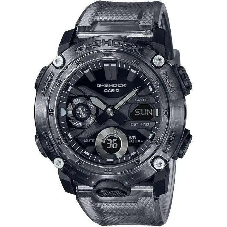 CASIO G-SHOCK SKELETON SERIES ANALOG DIGITAL BLACK & GREY MEN WATCH GA-2000SKE-5AJF