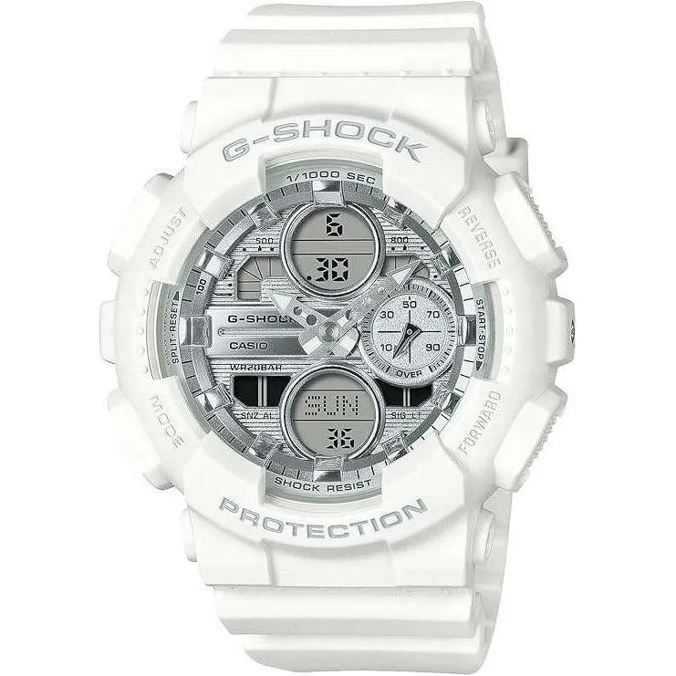 CASIO G-SHOCK WHITE & SILVER ANALOG DIGITAL LADIES WATCH GMA-S140VA-7AJF