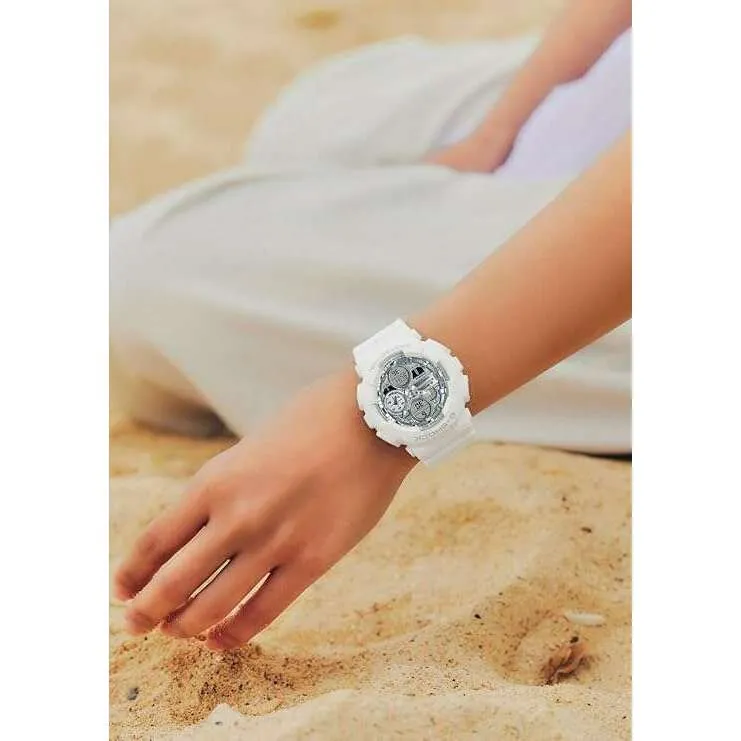 CASIO G-SHOCK WHITE & SILVER ANALOG DIGITAL LADIES WATCH GMA-S140VA-7AJF