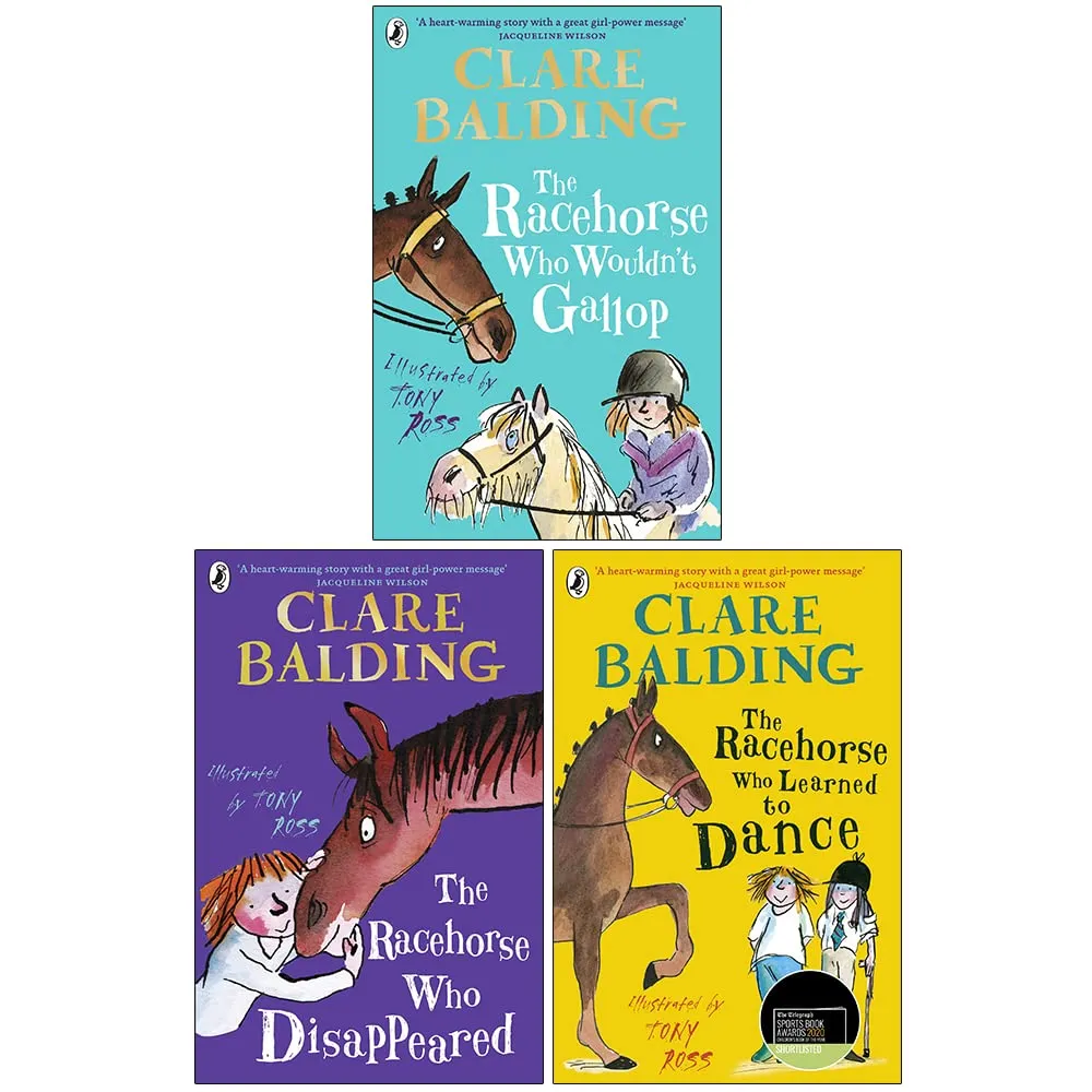 Clare Balding Charlie Bass Collection 3 Books Set (The The Racehorse Who Wouldn't Gallop)
