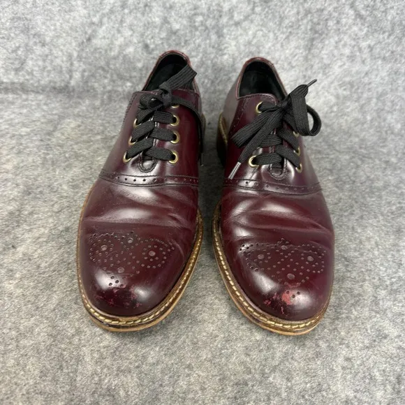 Cole Haan Men's Leather Cordovan Brogue 8.5 Burgundy Maroon