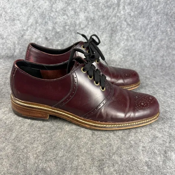 Cole Haan Men's Leather Cordovan Brogue 8.5 Burgundy Maroon