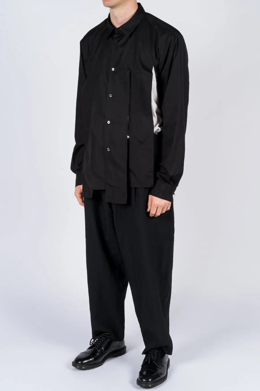 COMME DES GARCONS HOMME PLUS FRINGED COTTON BUTTON SHIRT