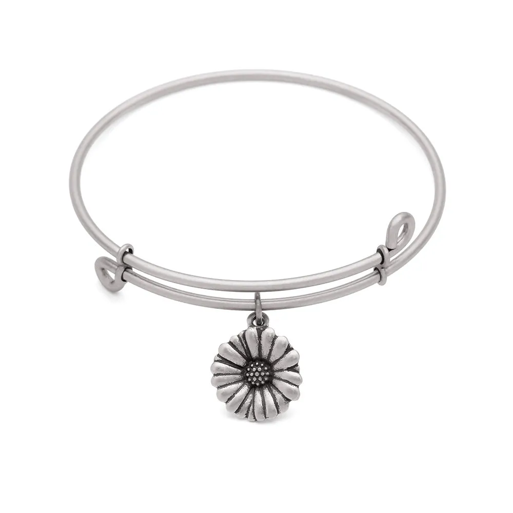 Daisy, Bangle Antique Silver Color Finish